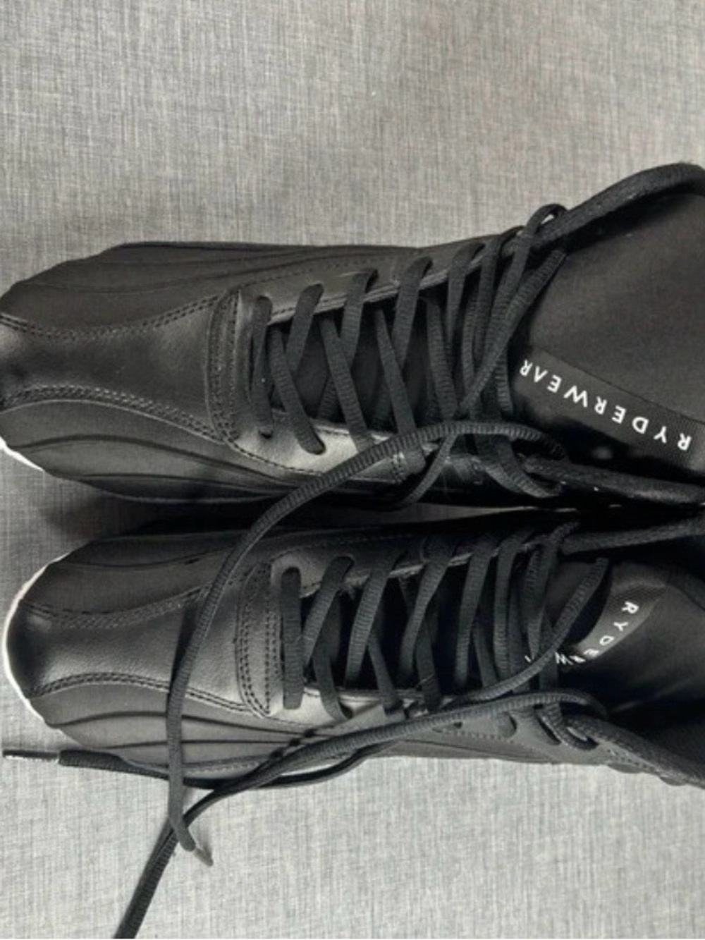 Ryderwear Men's Matte Black Lace-Up Athletic Sneakers
